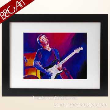 Musical instrument decoration man playing guitar oil painting